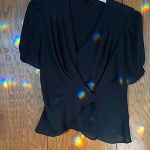 Black faux wrap top